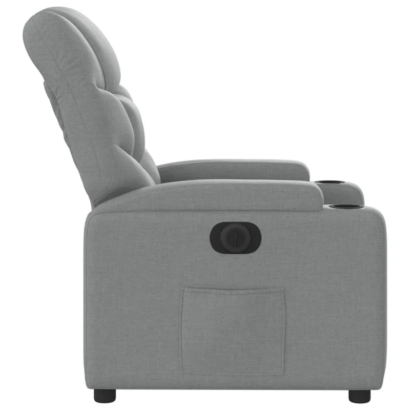 Fauteuil relax TV fonction d'inclinaison électrique très confortable en tissu gris clair DEC028315