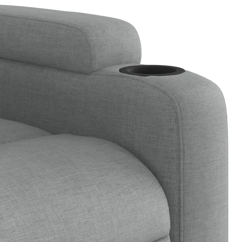 Fauteuil relax TV fonction d'inclinaison électrique très confortable en tissu gris clair DEC028315