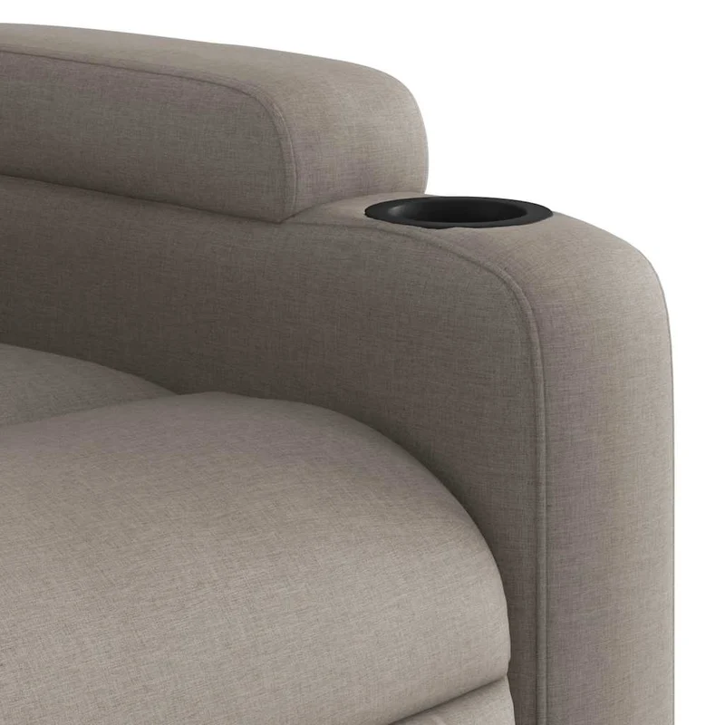 Fauteuil de relaxation TV fonction massage inclinable 6 points de massage en tissu taupe DEC027111