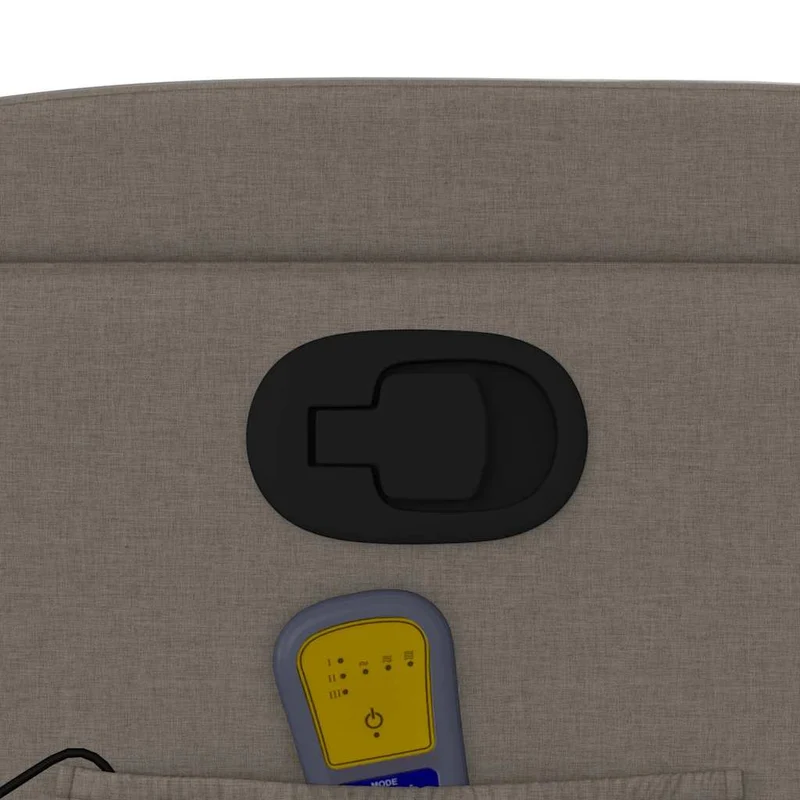 Fauteuil de relaxation TV fonction massage inclinable 6 points de massage en tissu taupe DEC027111