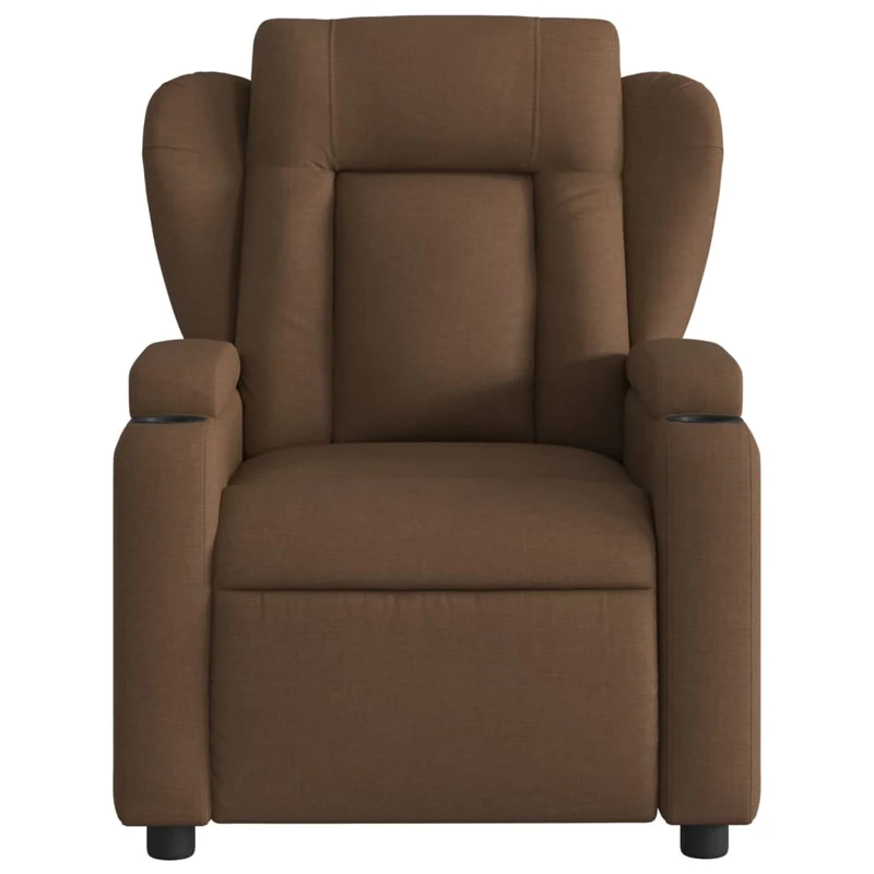 Fauteuil relax TV fonction de levage électrique très confortable en tissu marron DEC028450