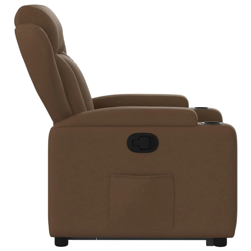 Fauteuil relax TV rembourrage confortable fonction de levage électrique en tissu marron DEC028037