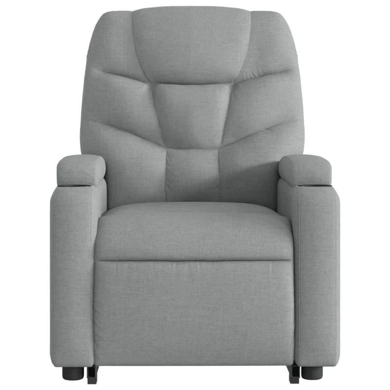Fauteuil relax TV rembourrage confortable fonction de levage électrique en tissu gris clair DEC027899