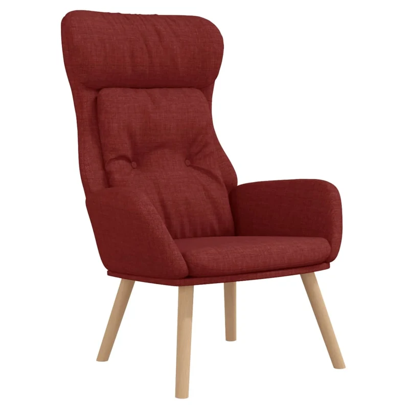 Fauteuil lounge chaise de canapé design moderne en tissu rouge bordeaux DEC026761