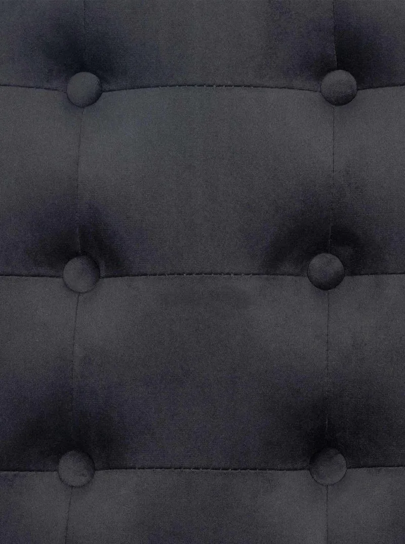 Fauteuil lounge en velours gris et cadre métallique capitonné design minimaliste FAL10546