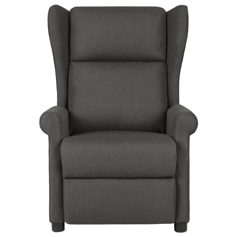 Fauteuil de relaxation avec fonction massage inclinaison manuelle en tissu gris foncé DEC029211