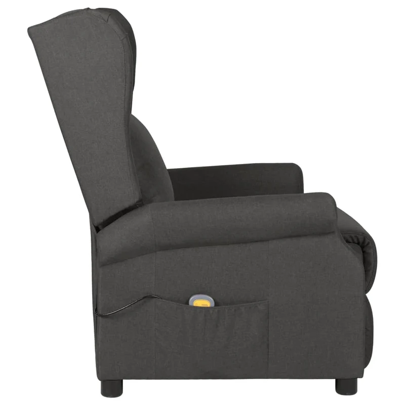 Fauteuil de relaxation avec fonction massage inclinaison manuelle en tissu gris foncé DEC029211