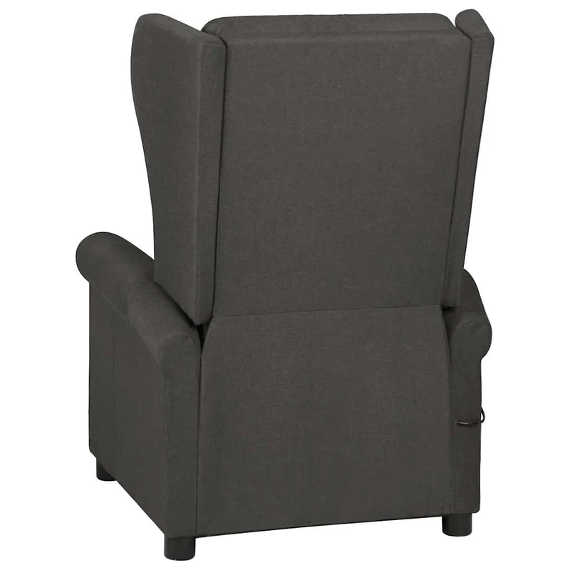 Fauteuil de relaxation avec fonction massage inclinaison manuelle en tissu gris foncé DEC029211