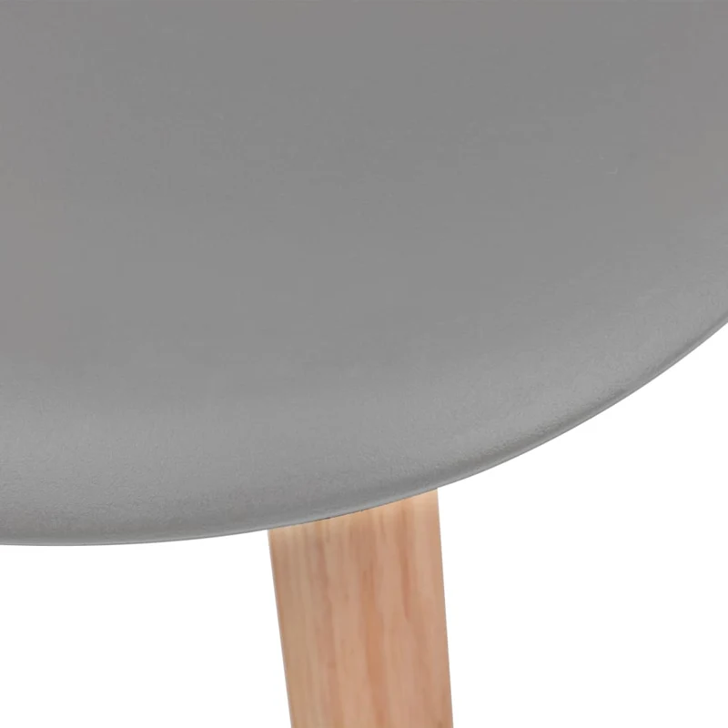 Set de 2 chaises de salle à manger cuisine en plastique gris pieds en bois DEC025531