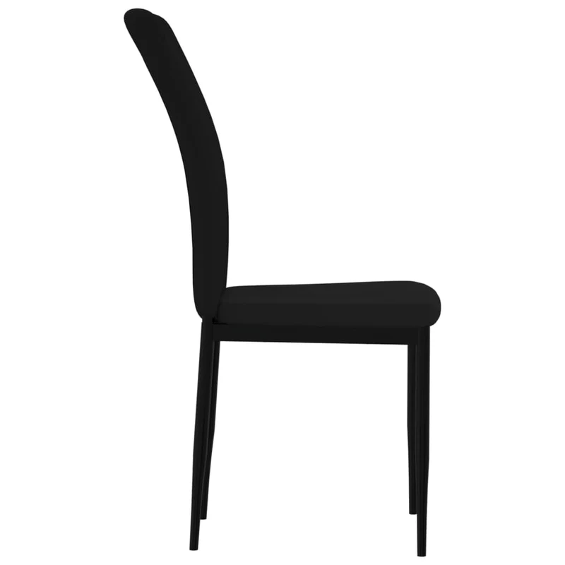 Set de 4 chaises de salle à manger design moderne en tissu velours noir cadre en fer DEC025649