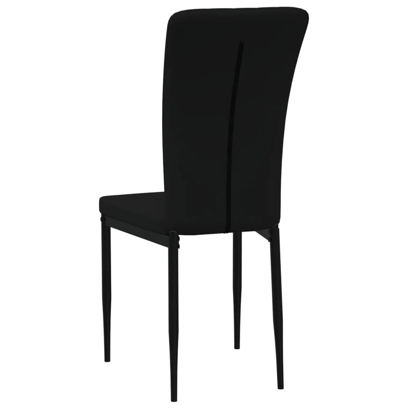 Set de 4 chaises de salle à manger design moderne en tissu velours noir cadre en fer DEC025649