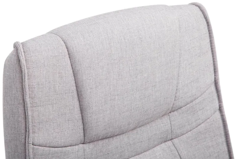 Lot de 2 fauteuils de bureau sans roulettes accoudoirs chaise visiteur charge maximale 180 kg en tissu gris cadre en métal 10_0008535