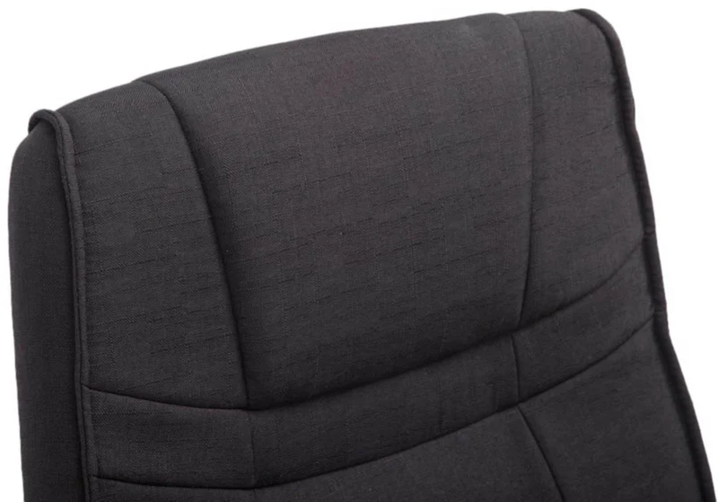 Lot de 2 fauteuils de bureau sans roulettes accoudoirs chaise visiteur charge maximale 180 kg en tissu noir cadre en métal 10_0008620
