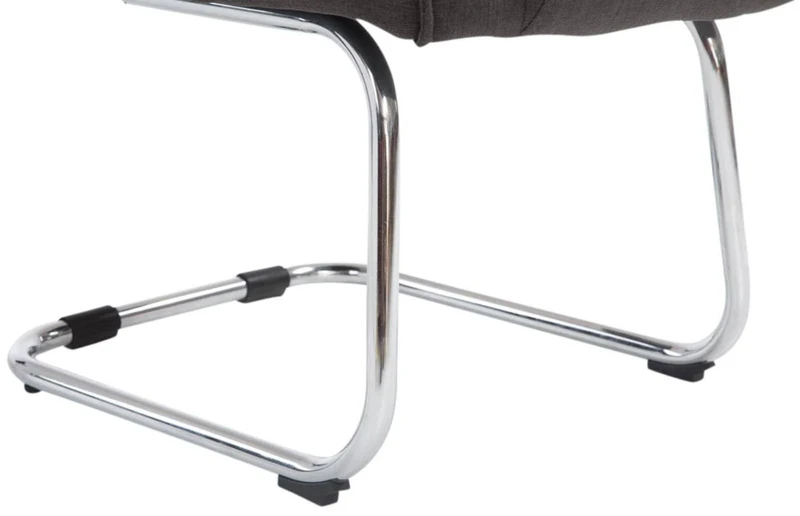 Lot de 2 fauteuils de bureau sans roulettes accoudoirs chaise visiteur charge maximale 180 kg en tissu gris foncé cadre en métal 10_0008518