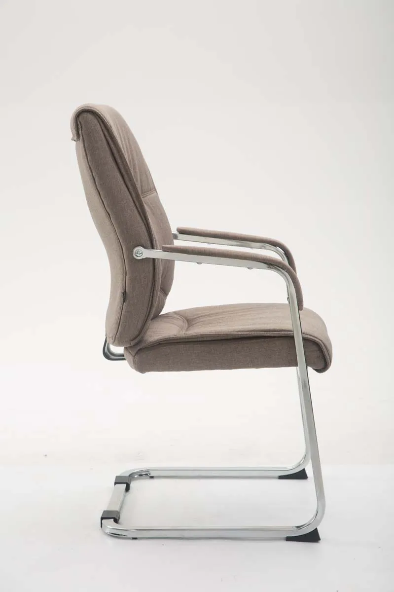 Chaise de visiteur XXL sans roulettes confortable et design en tissu taupe BUR10698