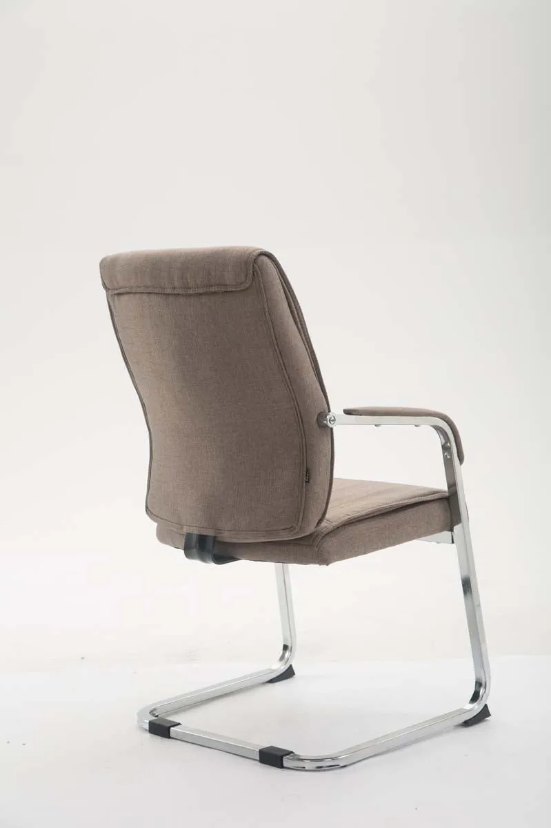 Chaise de visiteur XXL sans roulettes confortable et design en tissu taupe BUR10698