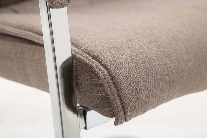 Chaise de visiteur XXL sans roulettes confortable et design en tissu taupe BUR10698