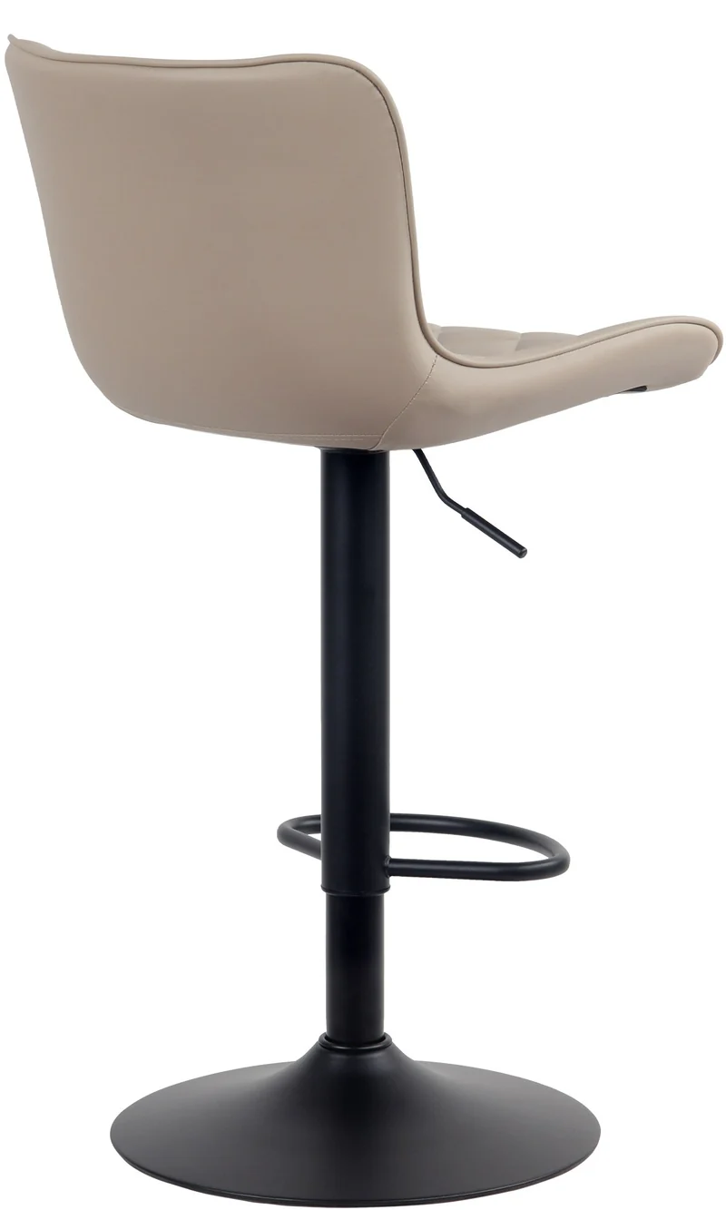 Lot de 2 tabourets de bar en synthétique crème pieds en métal noir hauteur réglable pivotant TDB10731