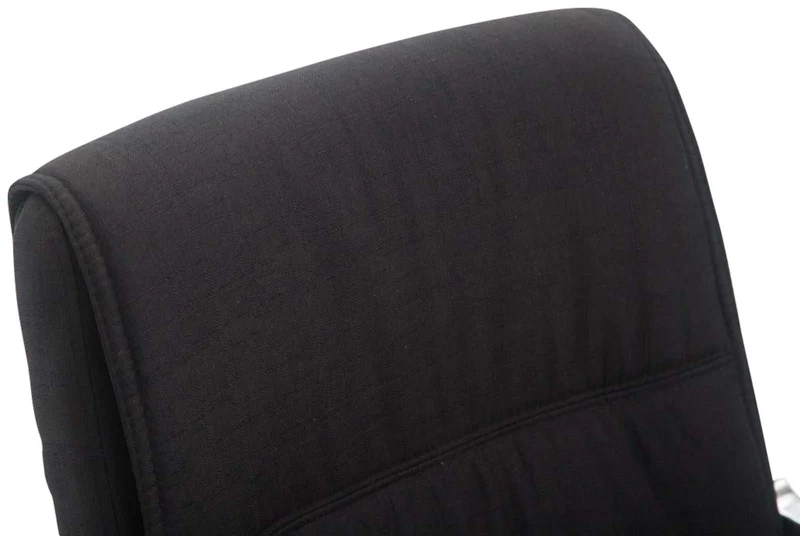 Lot de 2 fauteuils de bureau sans roulettes XXL jusqu'à 260 kg en tissu noir et métal chromé 10_0008463