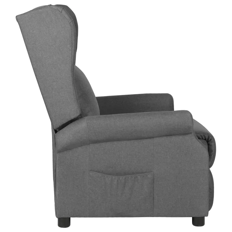 Fauteuil relax TV rembourrage confortable fonction d'inclinaison manuelle en tissu gris clair DEC027892