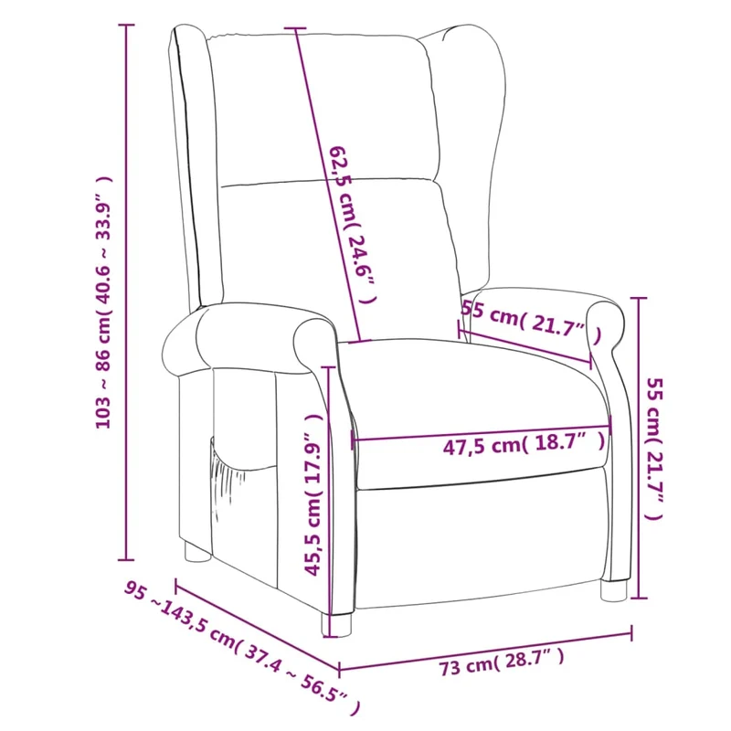 Fauteuil relax TV rembourrage confortable fonction d'inclinaison manuelle en tissu gris clair DEC027892