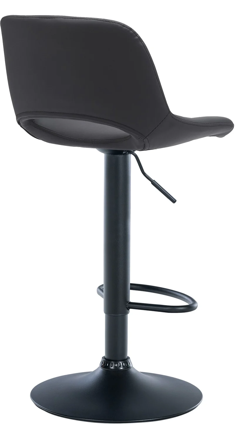 Tabourets de bar chaises haute x2 avec repose-pieds en PVC noir piètement métallique noir 10_0004066