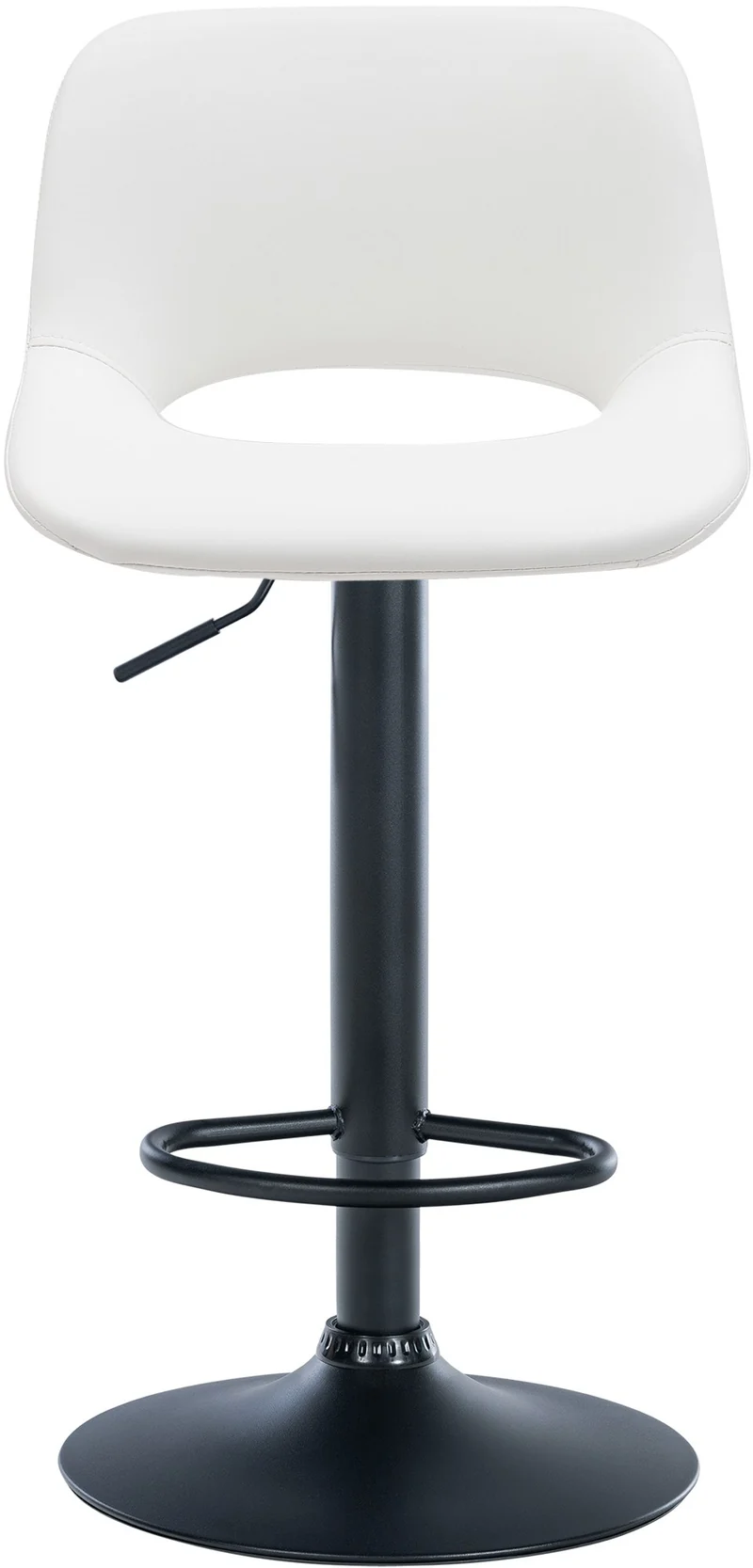 Tabourets de bar chaises haute x2 avec repose-pieds en PVC blanc piètement métallique noir 10_0004064