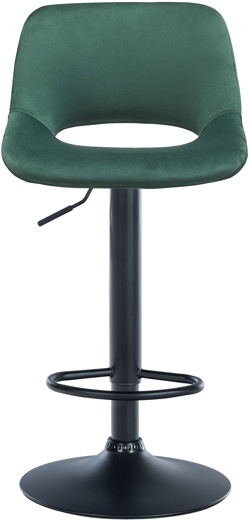 Tabourets de bar chaises haute x2 avec repose-pieds en velours vert piètement métallique noir 10_0004081