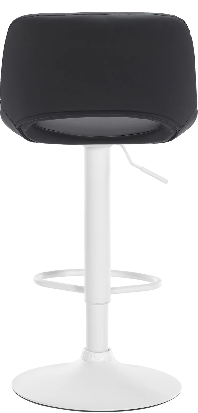Tabourets de bar chaises haute x2 avec repose-pieds en PVC noir piètement métallique blanc 10_0004070