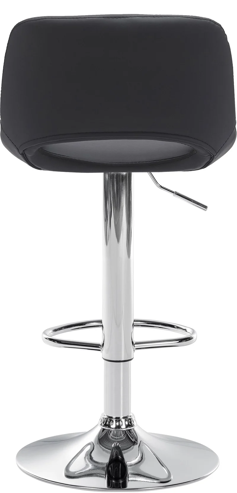 Tabourets de bar chaises haute x2 avec repose-pieds en PVC noir piètement métallique chromé 10_0004062