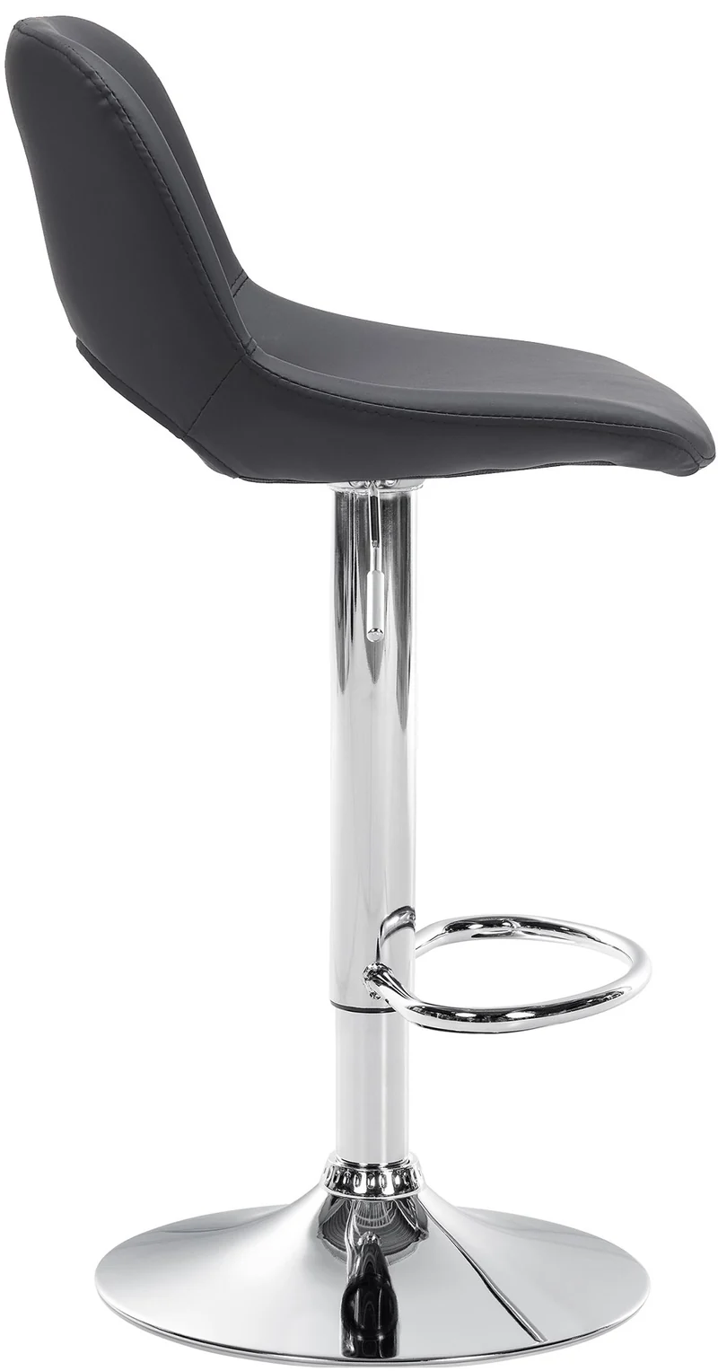 Tabourets de bar chaises haute x2 avec repose-pieds en PVC noir piètement métallique chromé 10_0004062