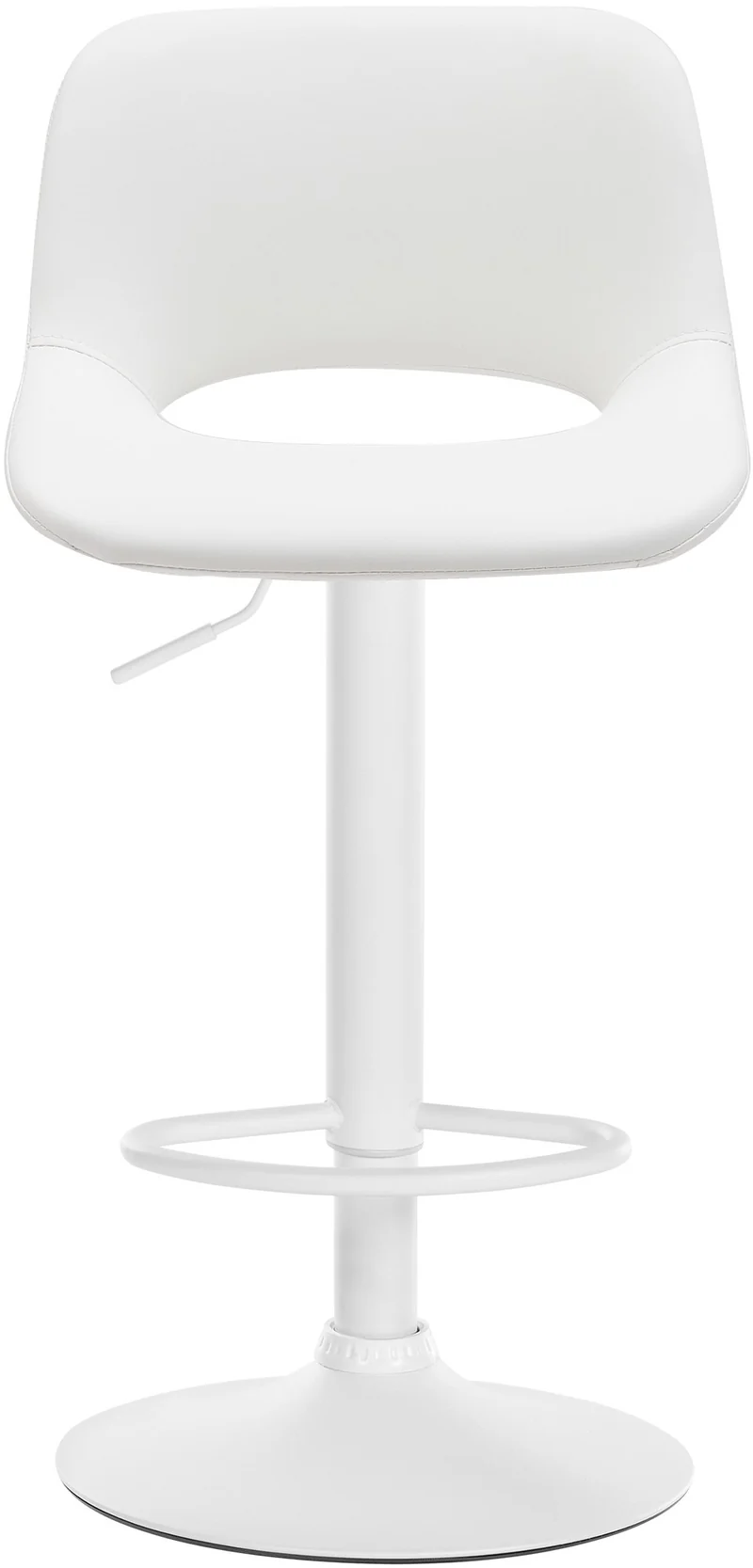 Tabourets de bar chaises haute x2 avec repose-pieds en PVC blanc piètement métallique blanc 10_0004068