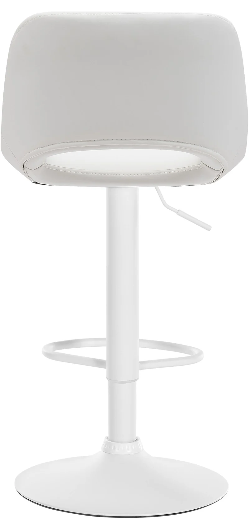 Tabourets de bar chaises haute x2 avec repose-pieds en PVC blanc piètement métallique blanc 10_0004068