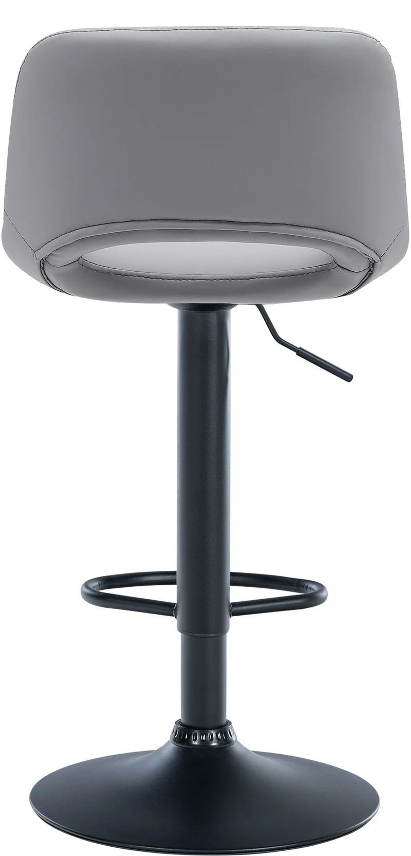 Tabourets de bar chaises haute x2 avec repose-pieds en PVC gris piètement métallique noir 10_0004065