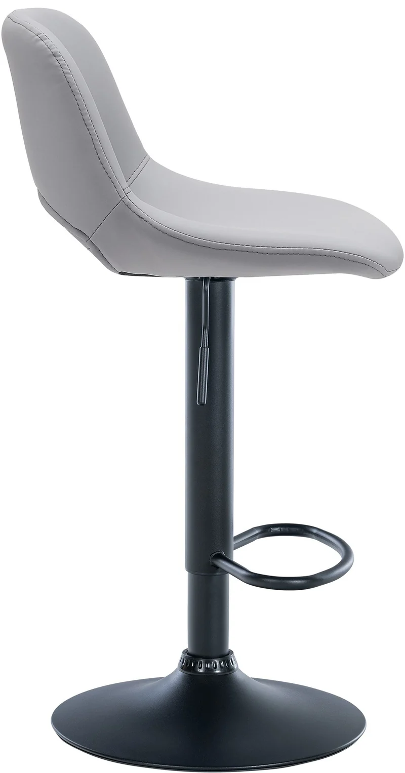 Tabourets de bar chaises haute x2 avec repose-pieds en PVC gris piètement métallique noir 10_0004065
