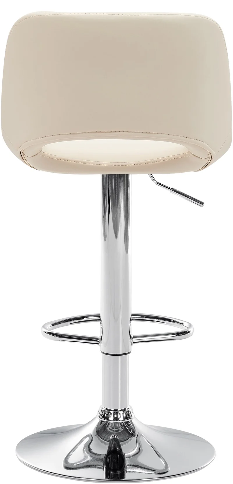 Tabourets de bar chaises haute x2 avec repose-pieds en PVC crème piètement métallique chromé 10_0004063
