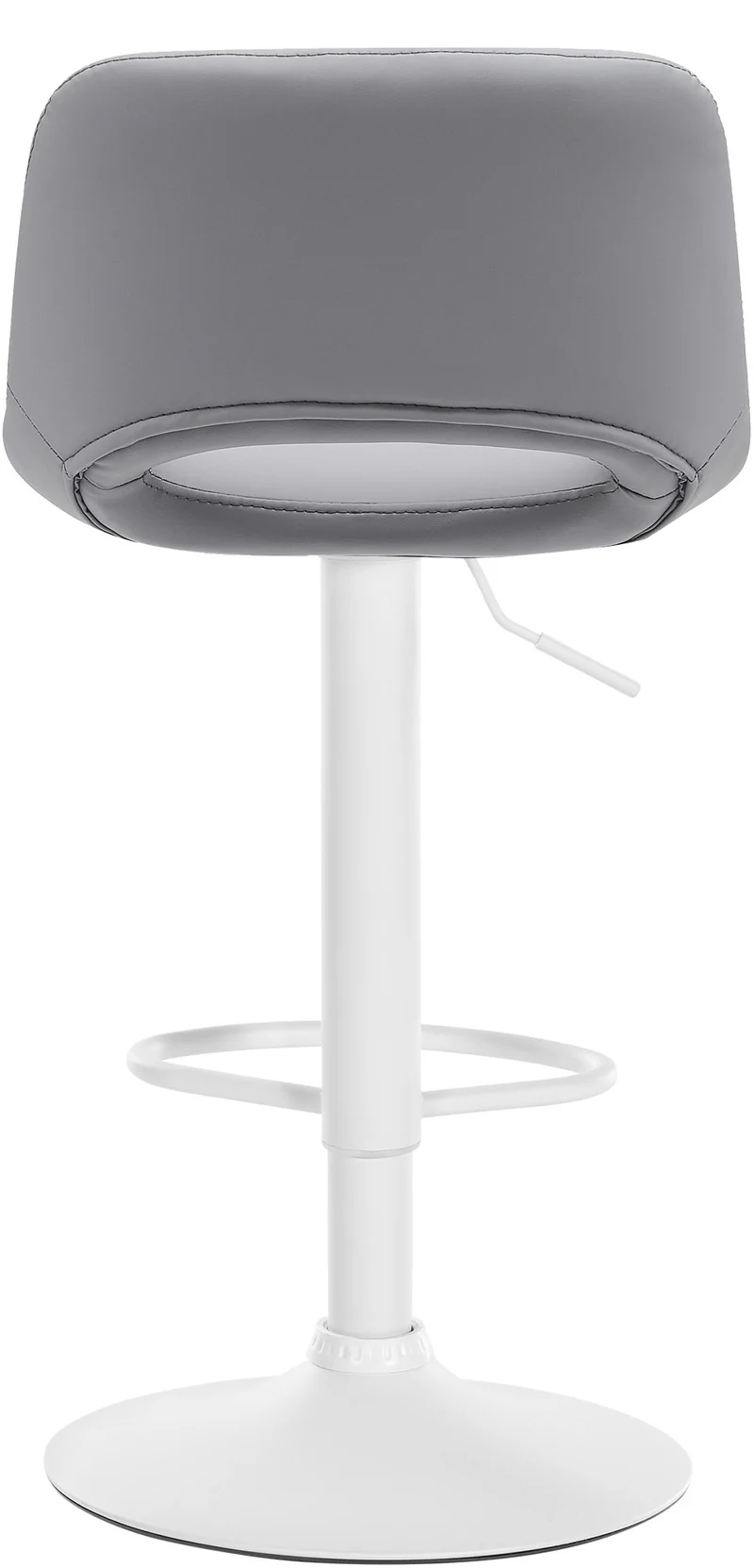 Tabourets de bar chaises haute x2 avec repose-pieds en PVC gris piètement métallique blanc 10_0004069