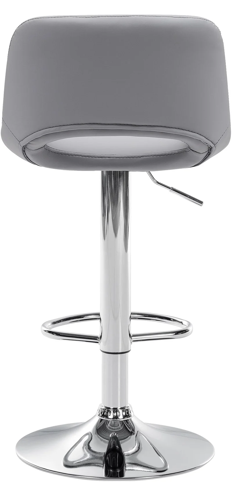 Tabourets de bar chaises haute x2 avec repose-pieds en PVC gris piètement métallique chromé 10_0004061