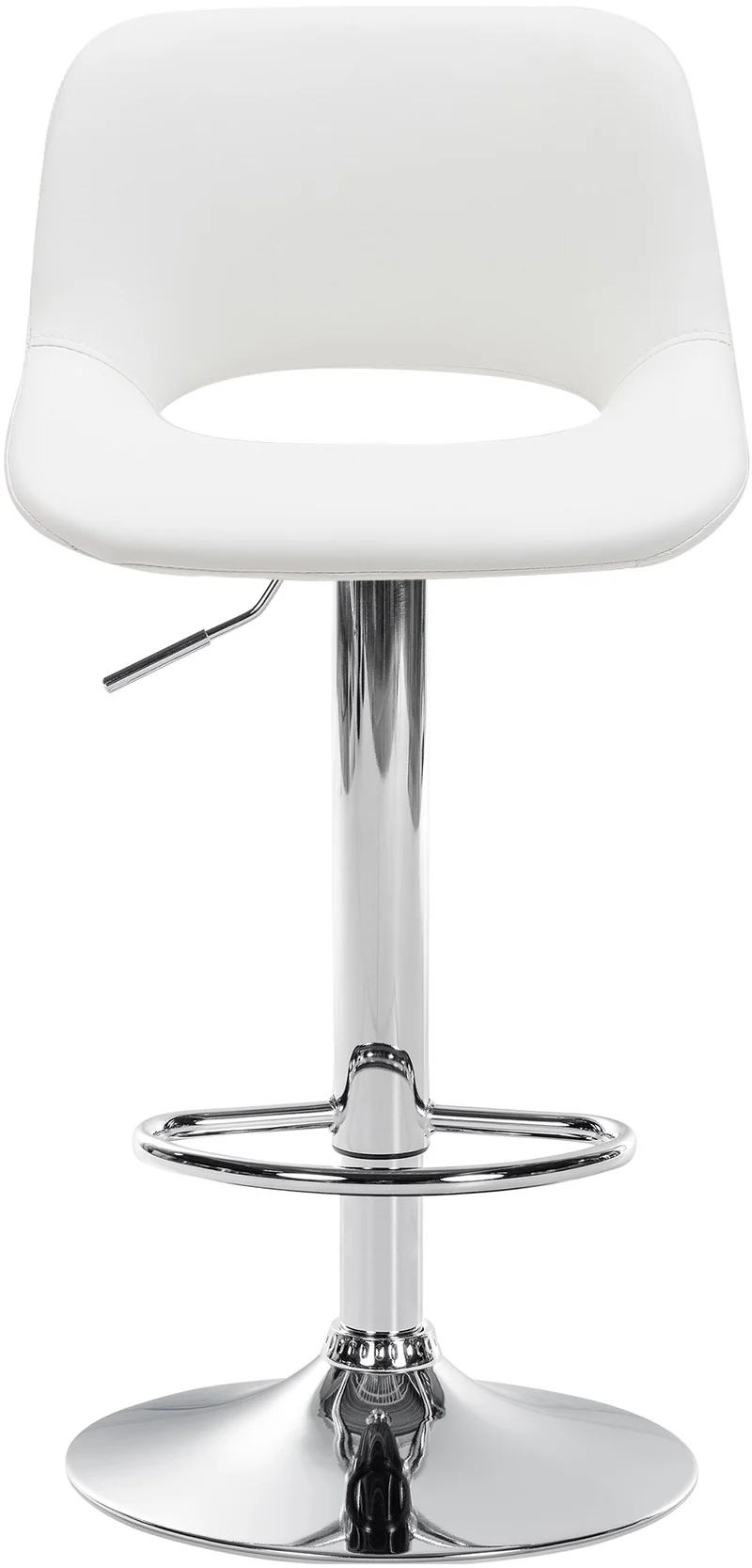 Tabourets de bar chaises haute x2 avec repose-pieds en PVC blanc piètement métallique chromé 10_0004060
