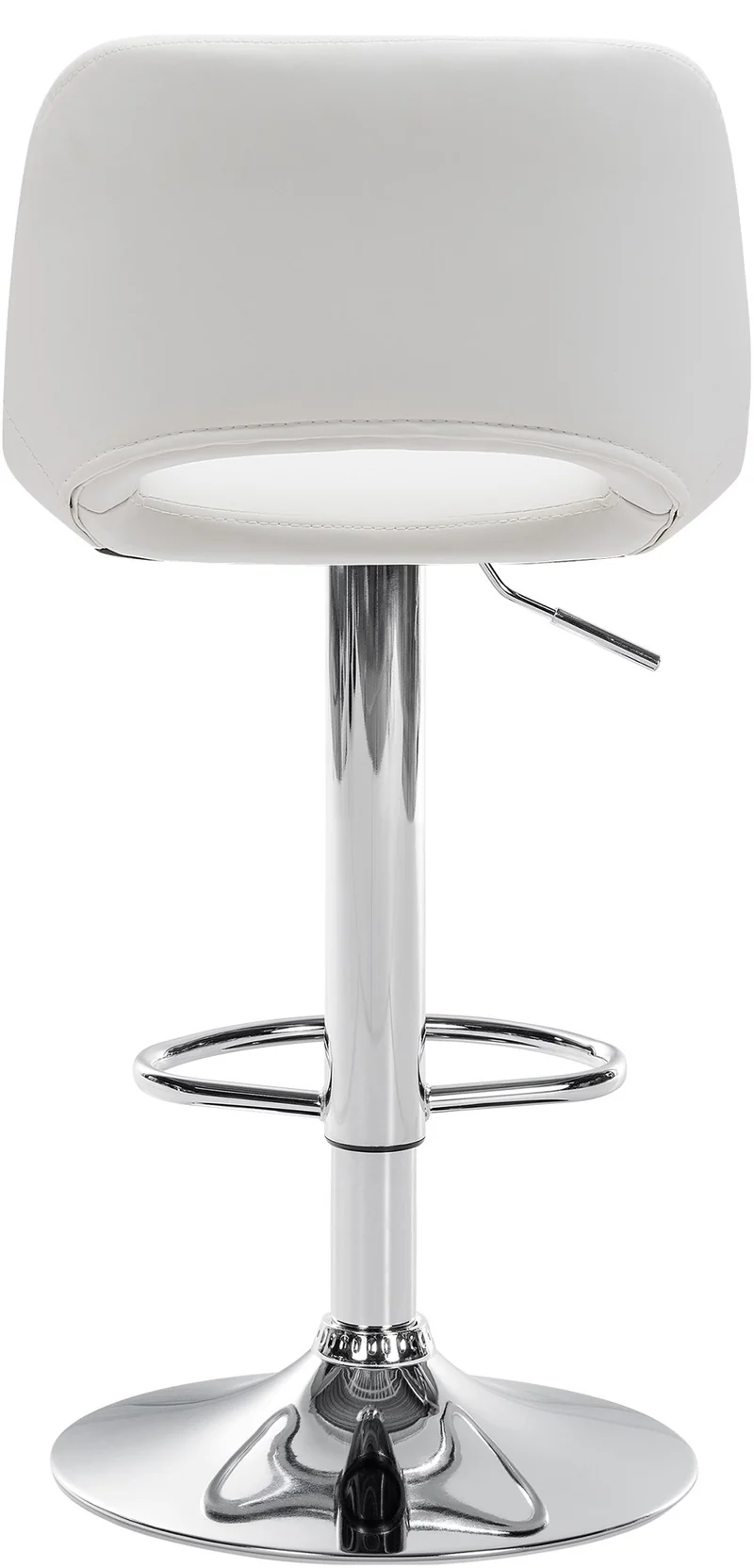 Tabourets de bar chaises haute x2 avec repose-pieds en PVC blanc piètement métallique chromé 10_0004060