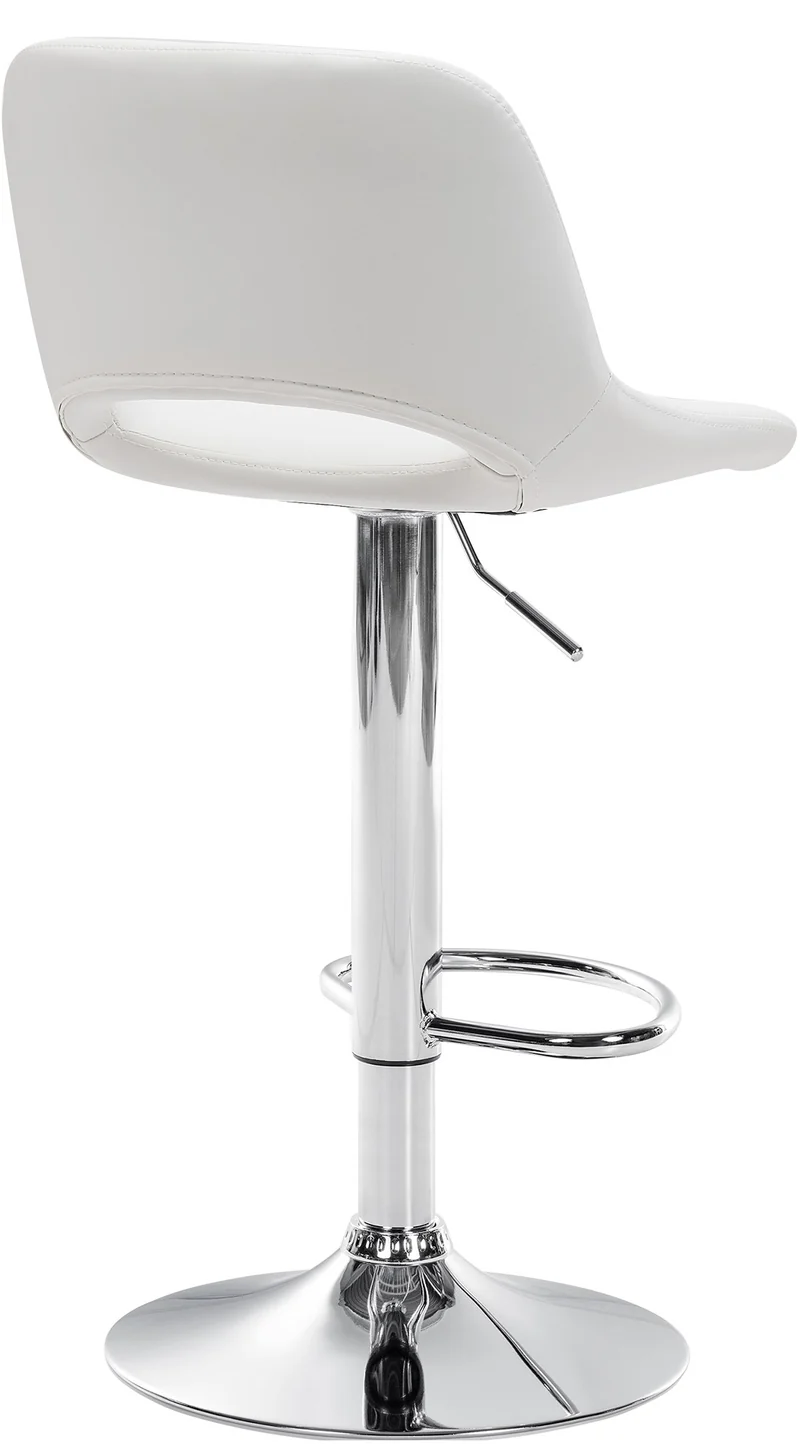 Tabourets de bar chaises haute x2 avec repose-pieds en PVC blanc piètement métallique chromé 10_0004060