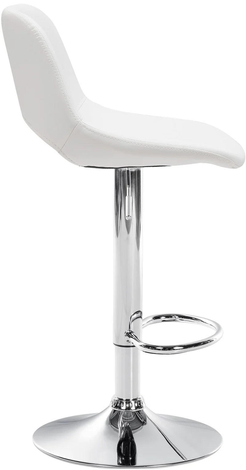 Tabourets de bar chaises haute x2 avec repose-pieds en PVC blanc piètement métallique chromé 10_0004060