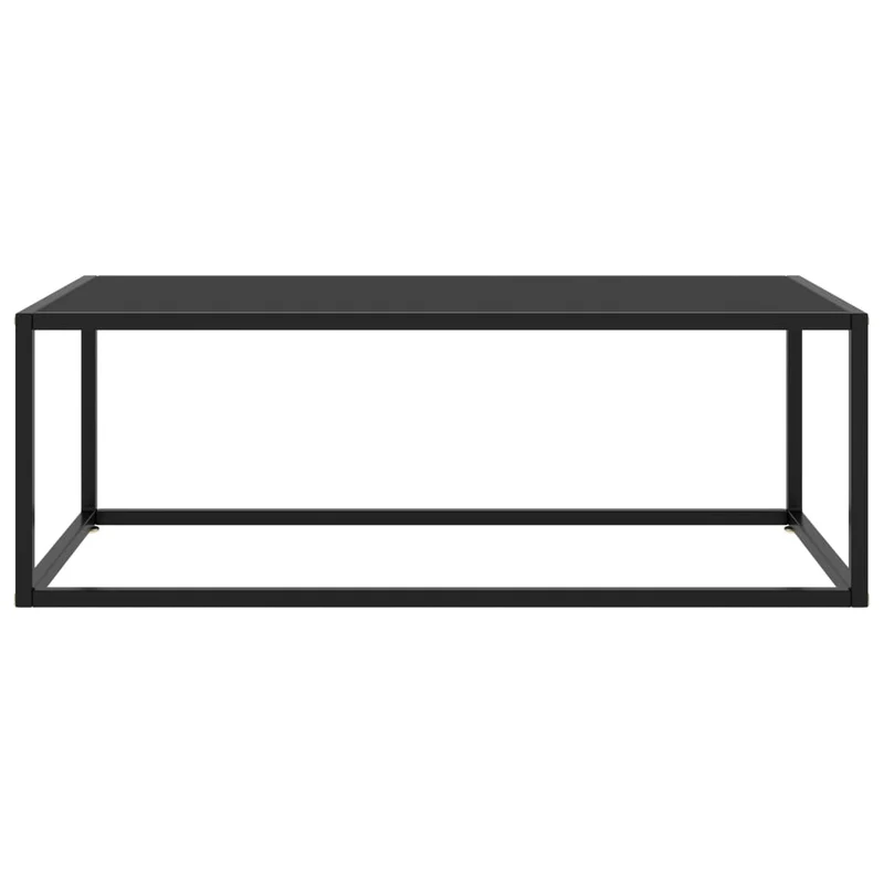 Table basse design moderne et contemporaine avec verre trempé et acier noir 100 x 50 x 35 cm DEC039878