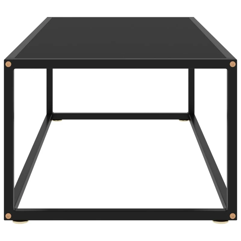 Table basse design moderne et contemporaine avec verre trempé et acier noir 100 x 50 x 35 cm DEC039878