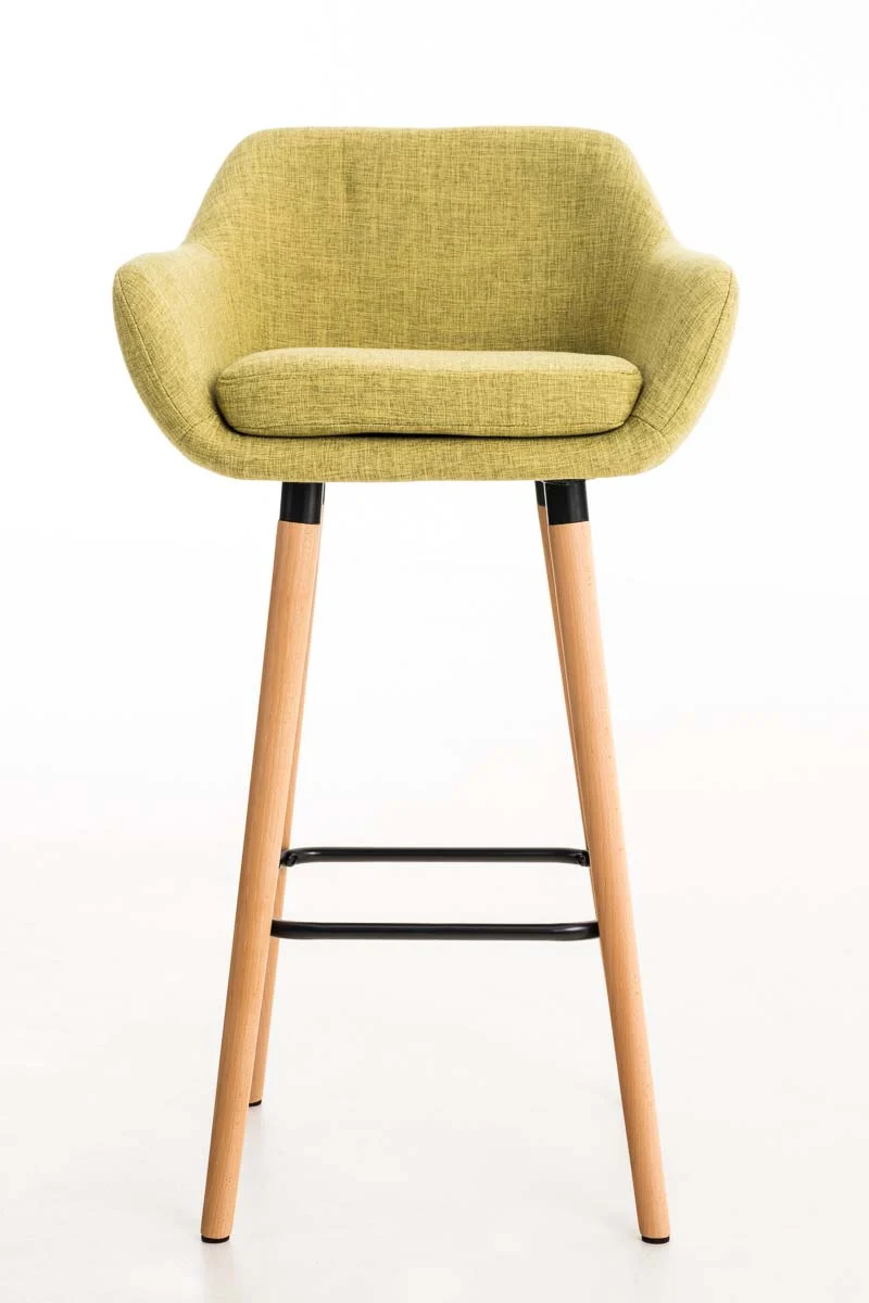 Lot de 2 tabourets de bar design et confortable en tissu vert clair avec accoudoirs et repose-pieds 10_0000272
