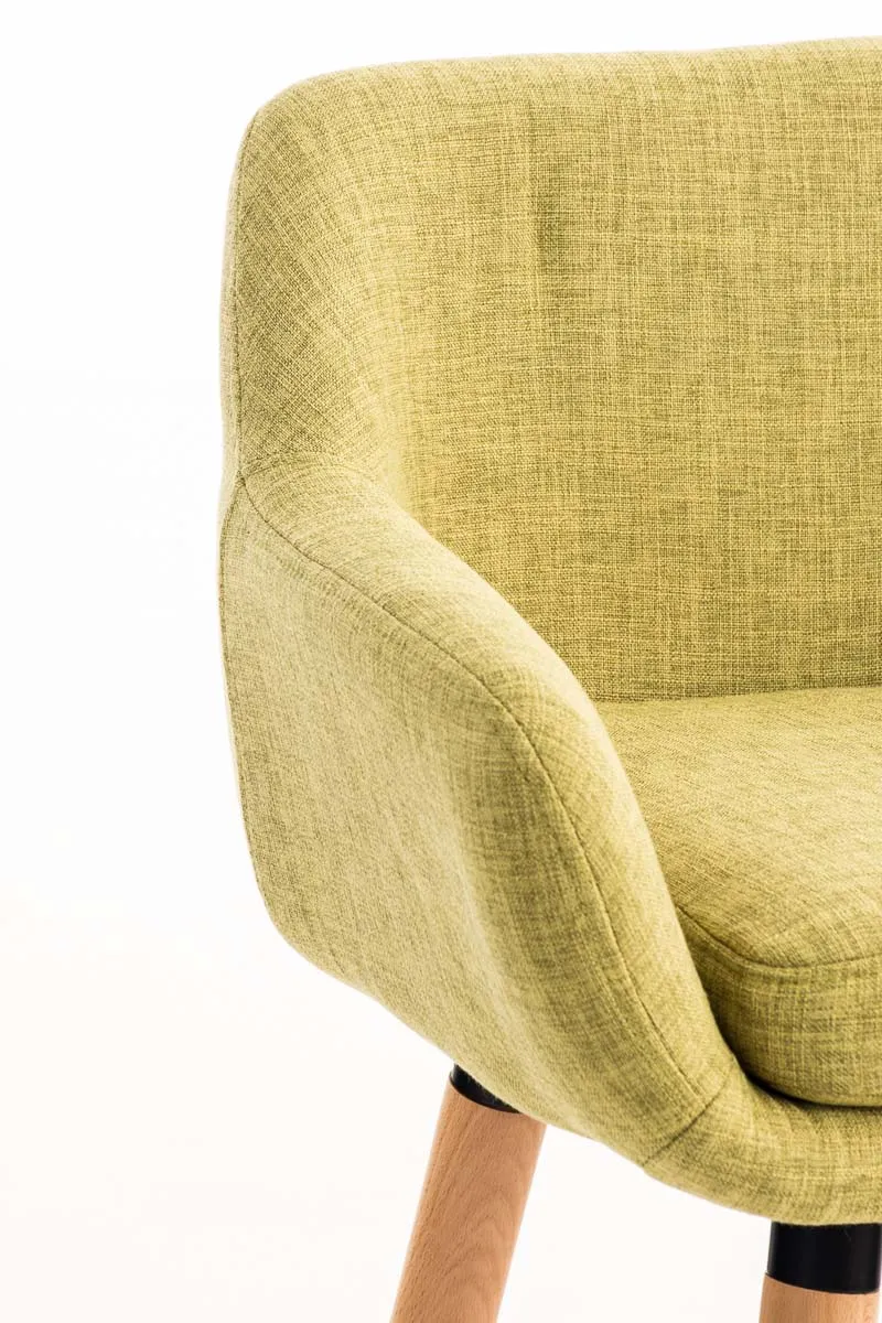 Lot de 2 tabourets de bar design et confortable en tissu vert clair avec accoudoirs et repose-pieds 10_0000272