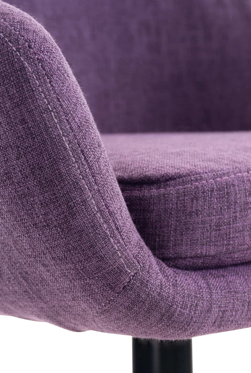 Tabouret de bar lounge x1 design scandinave assise en tissu violet pieds en bois repose-pieds en métal 10_0004925
