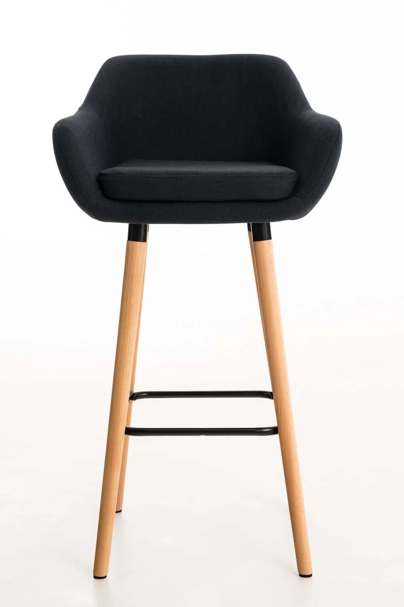 Lot de 2 tabourets de bar design et confortable en tissu noir avec accoudoirs et repose-pieds 10_0000271