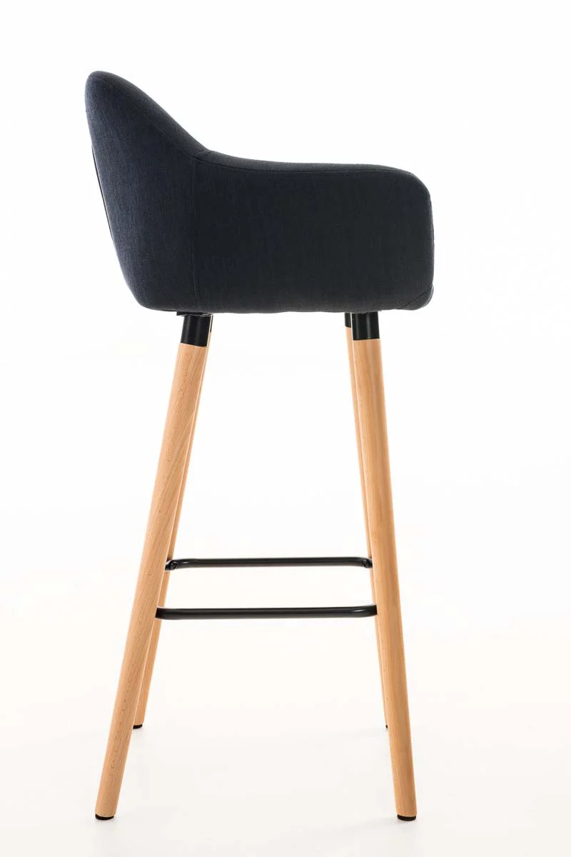 Lot de 2 tabourets de bar design et confortable en tissu noir avec accoudoirs et repose-pieds 10_0000271