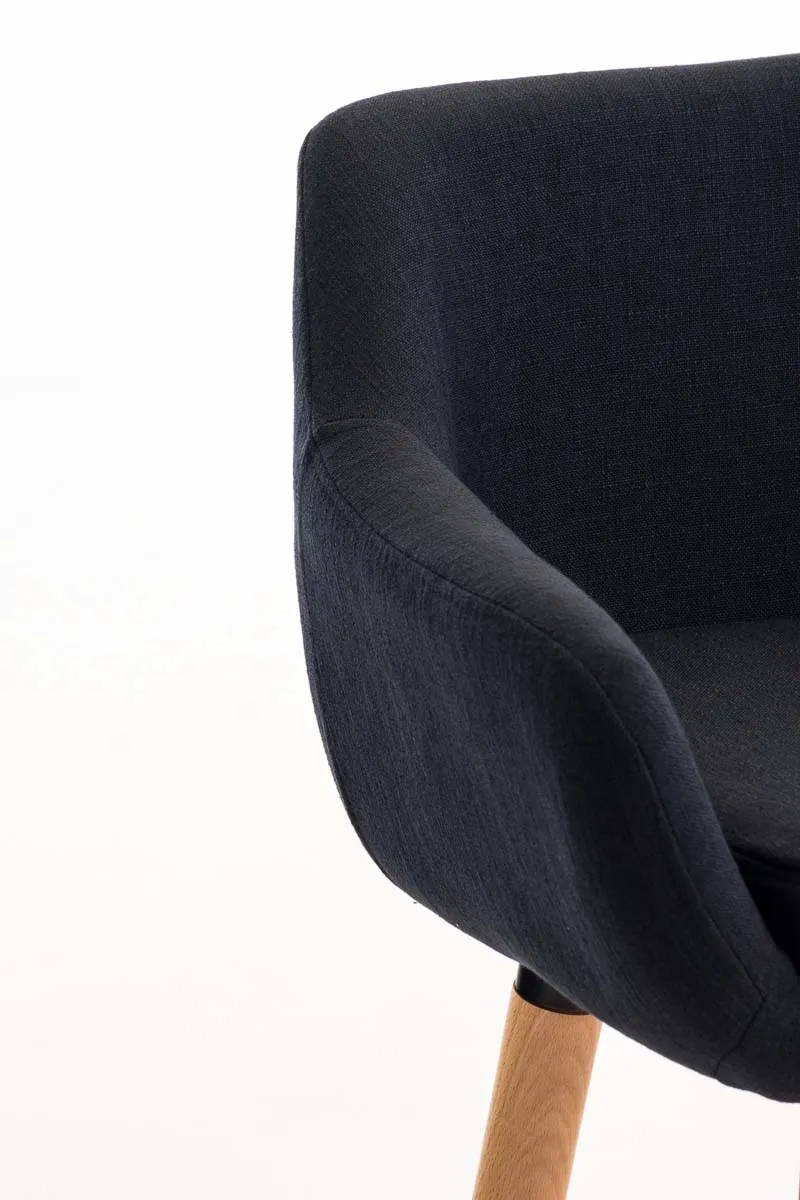 Lot de 2 tabourets de bar design et confortable en tissu noir avec accoudoirs et repose-pieds 10_0000271